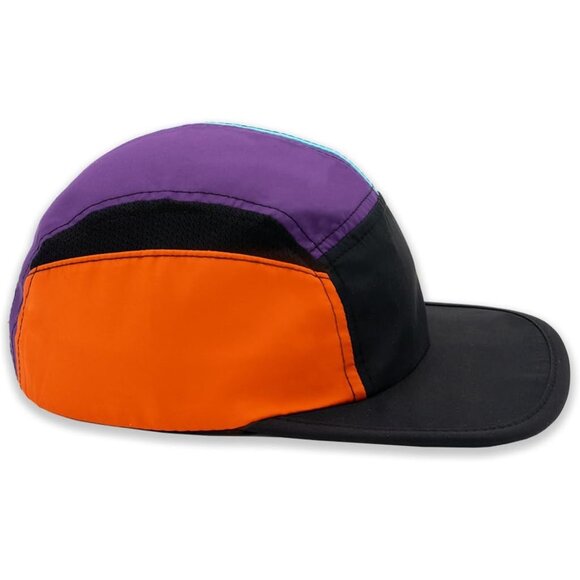 Men's Black Yellow Sprints 5 Panel Performance Running Hat - Picture 2 of 7